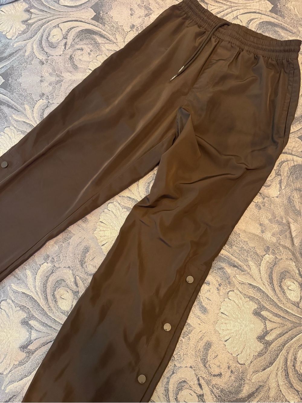 ALO Brown Track Pants with Snap Cuffs
